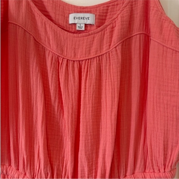 Evereve Gemma Playful Athletic Comfort Gauze  Coral Cotton Jogger Jumpsuit L - Picture 4 of 10